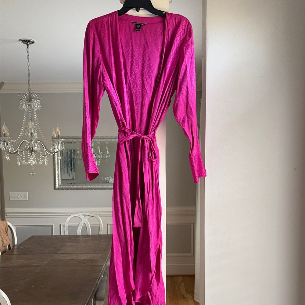 Victoria's Secret Hot Pink Long Sleeve Wrap Robe